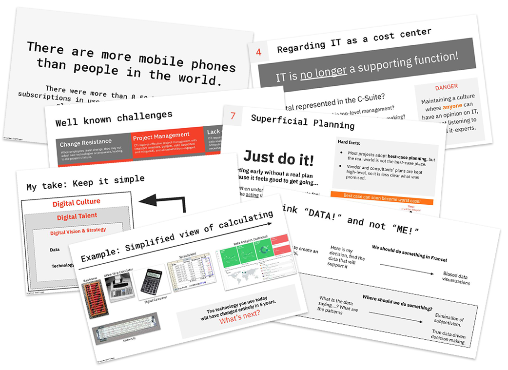 A selection of slides from Kristian's training and speaking materials